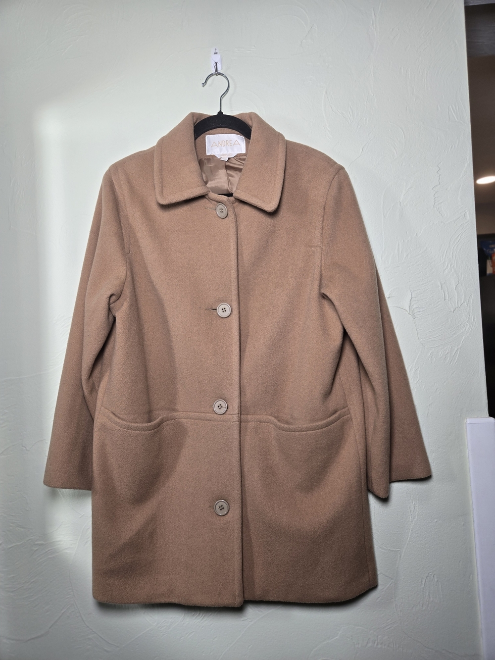 Andrea Vintage 100% Wool Camel Walker Coat Size 10P